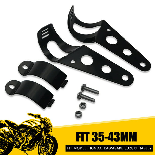 2X Motorcycle Racer Cafe Mount Accessories Front Fender Brackets Headlight Light